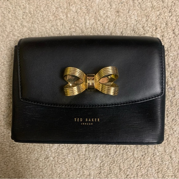 Ted Baker - Black Crossbody with Gold Chain and Gold Bow - Picture 5 of 8
